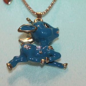 Nwtag: Blue Deer Necklace